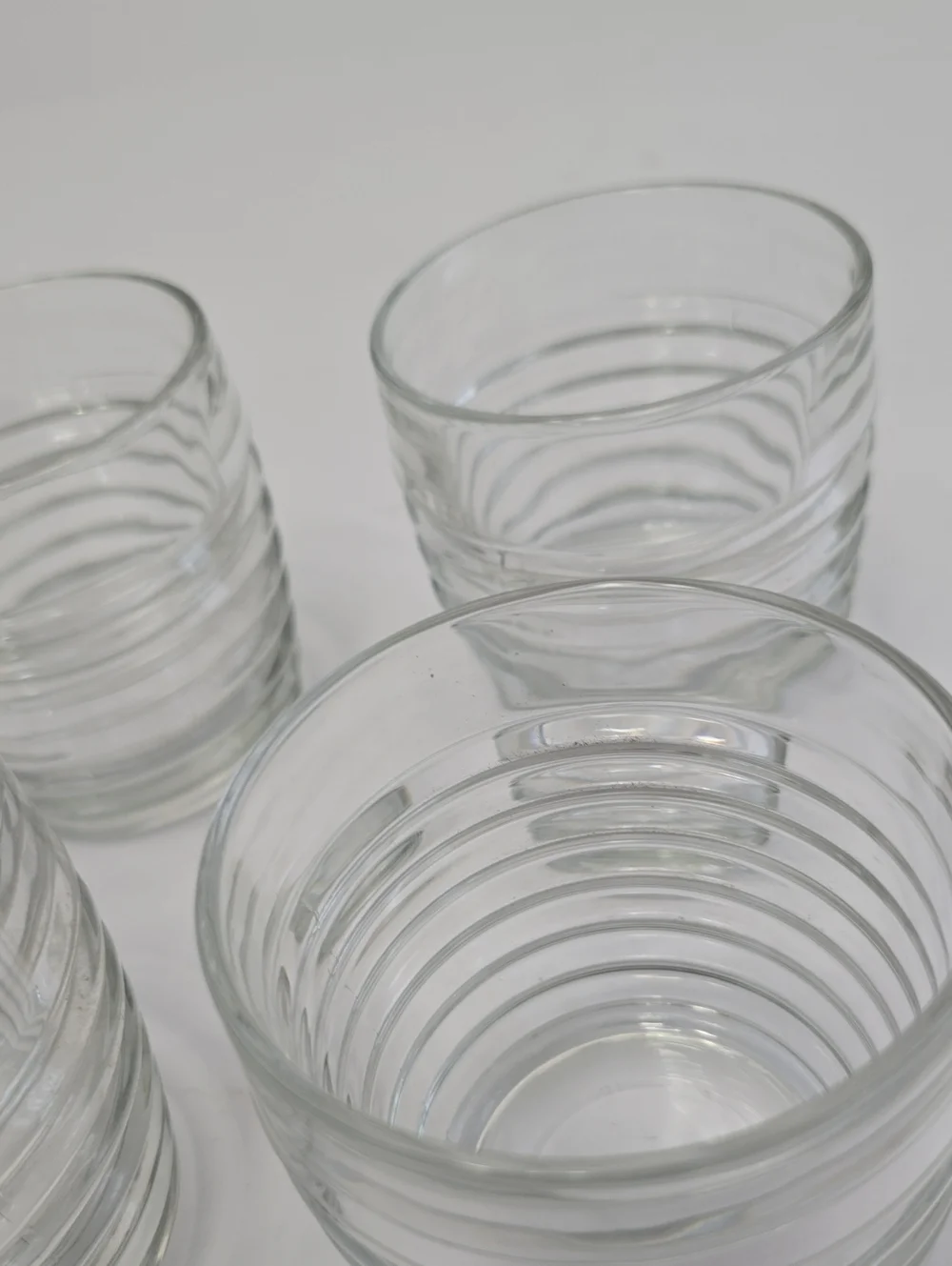 Vintage Anchor Hocking Set Of 4 Park Avenue Clear On The Rocks Glasses Ribbed